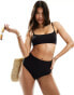 ASOS DESIGN mix and match ultra smoothing high waist bikini bottom in black