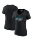 Women's Black San Jose Sharks Authentic Pro V-Neck T-shirt