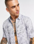 Topman floral print shirt in grey