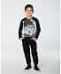 Toddler Boys Raglan T-Shirt With Print Gray Mix And Black - Toddler|Child