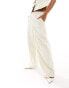 4th & Reckless Petite exclusive wide leg trousers co-ord in cream