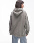 Topshop acid wash drop shoulder hoodie in washed khaki