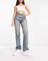 ASOS DESIGN mid rise straight jean in vintage blue