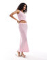 The Frolic kristen maxi beach skirt co-ord in pastel pink