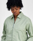 Juniors' Point Collar Zip-Front Cotton Jacket