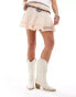 Glamorous embroidered western boots in cream