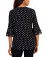 Petite Dot-Print Flutter-Sleeve V-Neck Blouse