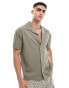 ASOS DESIGN relaxed rib detail shirt in khaki