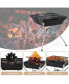 3-in-1 Portable Charcoal Grill Folding Camping Fire Pit with Carrying Bag & Gloves