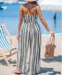 Women's Geo Striped Surplice Sleeveless Straight Leg Jumpsuit