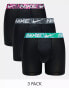 Nike Dri-Fit Essential Microfibre briefs 3 pack in black with print waistband