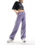 Dr Denim Donna Cargo wide straight fit cargo trousers in lavendar blue granite