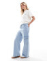 DTT Petite Dom straight leg cargo jeans in blue