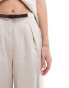 ASOS DESIGN premium trouser with linen in natural