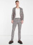 Twisted Tailor ribery skinny suit jacket in pink houndstooth check