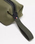 Tommy Hilfiger type logo washbag in olive green