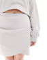 4th & Reckless Plus exclusive wrap front mini sweat skirt co-ord in grey marl