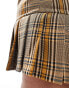 COLLUSION ultimate tailored pleated mini skort in brown heritage check