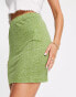 Pieces glory bodycon mini skirt in green with mini dot