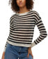 Women's Spring Striped Crochet Pullover Sweater