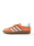 adidas Originals Gazelle Indoor trainers in orange and mint