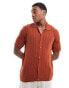 Cotton On ladder open knit shirt in rust