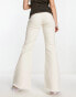 Noisy May Nat wide leg jeans with pocket detail in ecru