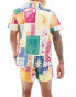 Another Influence beach shirt in postcard print