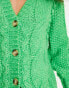 Y.A.S crochet button through cardigan in green