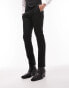 Topman skinny textured suit trousers in black