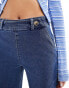 JDY high waisted wide leg jean in mid wash blue