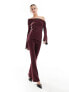 ASOS DESIGN slinky trouser co ord in wine