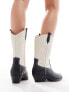 ONLY heeled western boot in black and white contrast