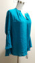 Inc International Concepts Women's Petite Woven Knit Top Caribbean Blue PL