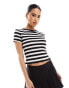 River Island baby tee in black and white stripe