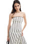 Pretty Lavish striped bandeau midaxi dress in cream stripe