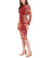 Women's Mock-Turtleneck Floral Sheath Dress