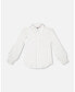 Toddler Girls Long Sleeve Button Front Shirt Off White - Toddler|Child