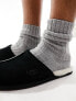 UGG scuff slippers in black suede