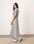 ASOS EDITION jersey rib midi tshirt dress with asymmetric hem in grey