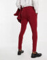 ASOS DESIGN super skinny suit trousers in burgundy