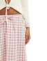 Miss Selfridge pink gingham maxi skirt