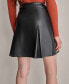 Women's Faux-Leather Pleated Mini Skirt