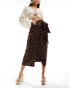 Never Fully Dressed Jaspre gold fleck midi skirt in chocolate