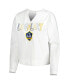 Women's White LA Galaxy Sunray Notch Neck Long Sleeve T-shirt