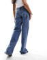 Superdry Cotton mid rise wide leg jeans in fulton vintage blue