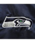 Men's College Navy Seattle Seahawks Locker Room Satin Varsity Full-Snap Jacket