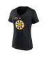 Women's Bobby Orr Black Boston Bruins Centennial Authentic Stack Retired Player Name and Number V-Neck T-shirt