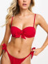 & Other Stories wire bow bikini top in red