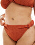 South Beach Curve crinkle high waist bikini bottom in rust